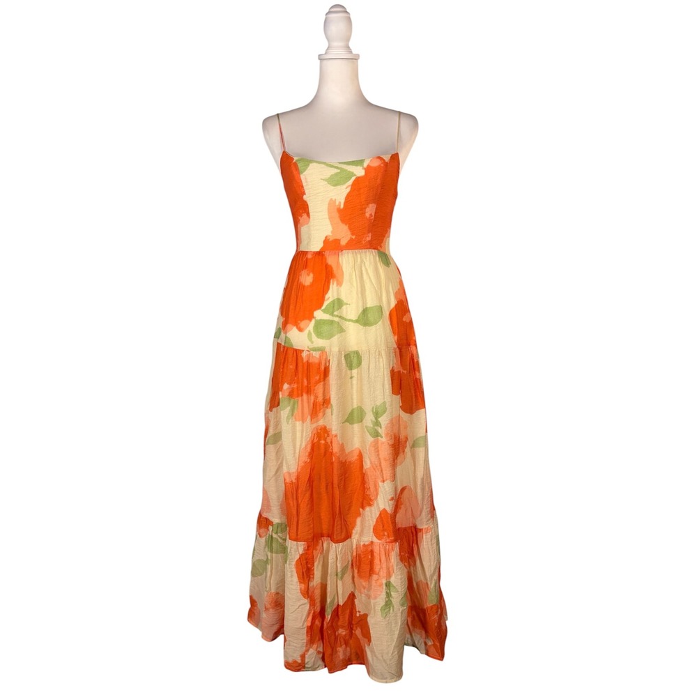 Angel Biba Floral Maxi Dress Women's XS Sleeveless Chic Romantic Boho‎ Vacation